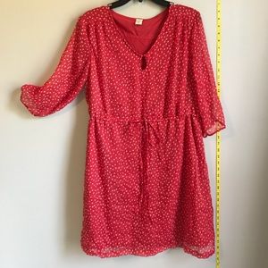 Old Navy Red/White Polka Dot Dress Size Large